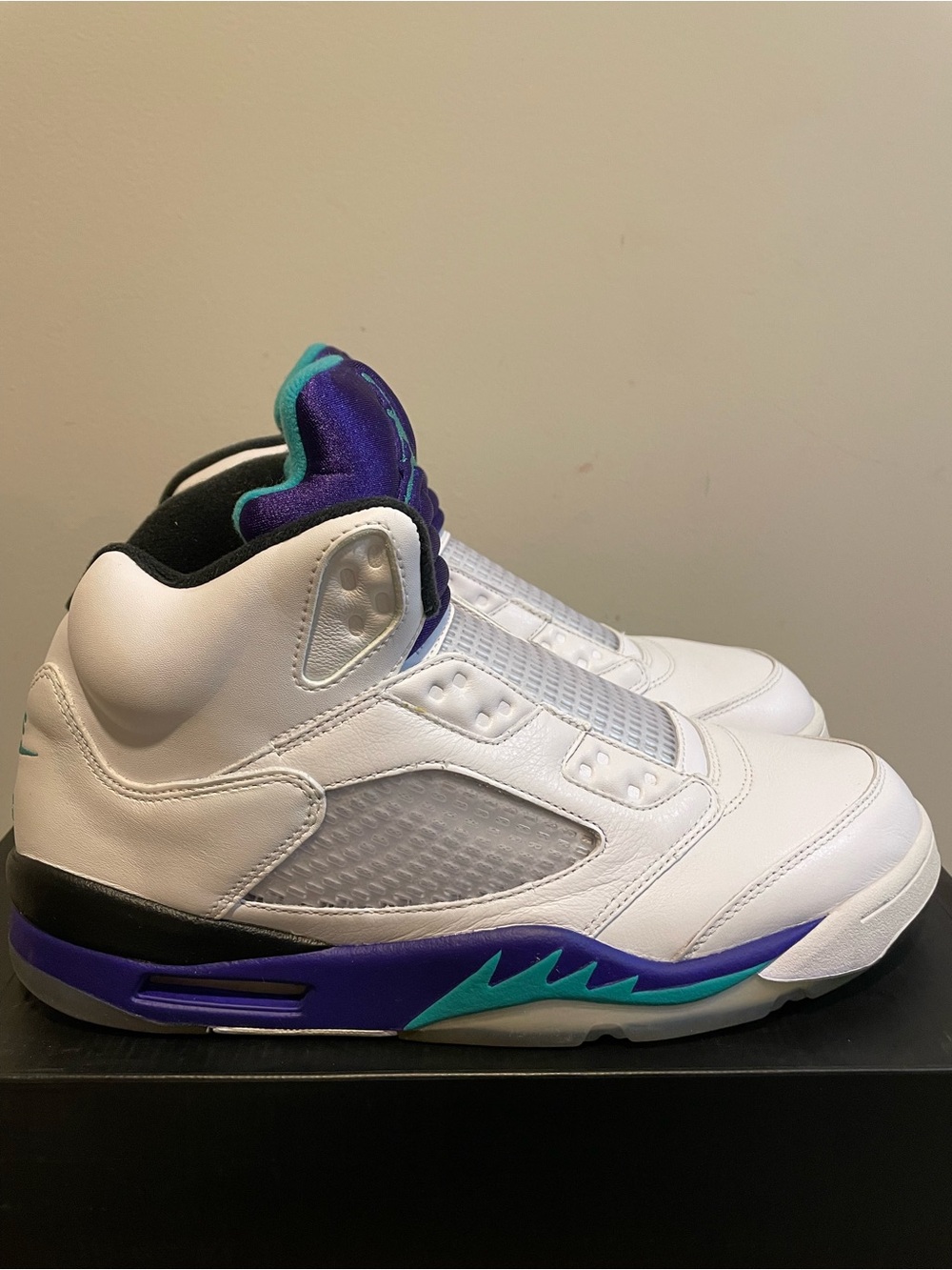 Jordan Kids' White/Purple/Teal High-Top Basketball Sneakers